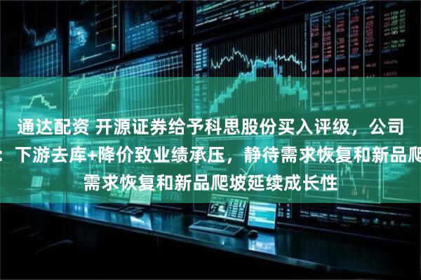 通达配资 开源证券给予科思股份买入评级，公司信息更新报告：下游去库+降价致业绩承压，静待需求恢复和新品爬坡延续成长性