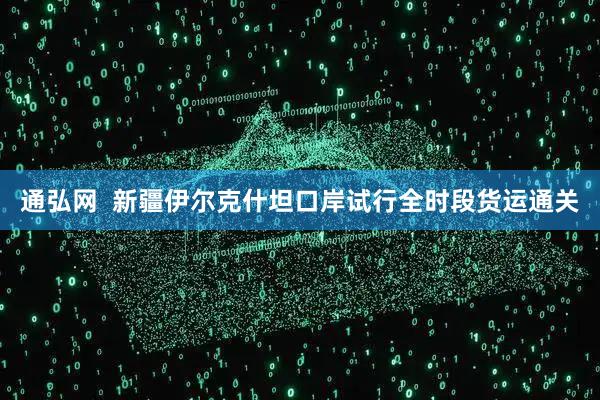 通弘网  新疆伊尔克什坦口岸试行全时段货运通关