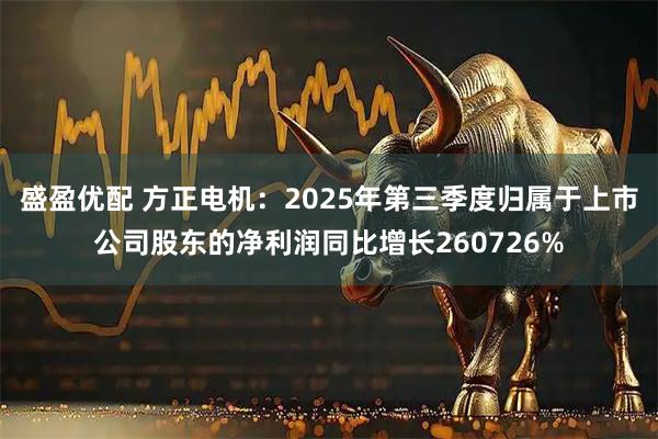 盛盈优配 方正电机：2025年第三季度归属于上市公司股东的净利润同比增长260726%